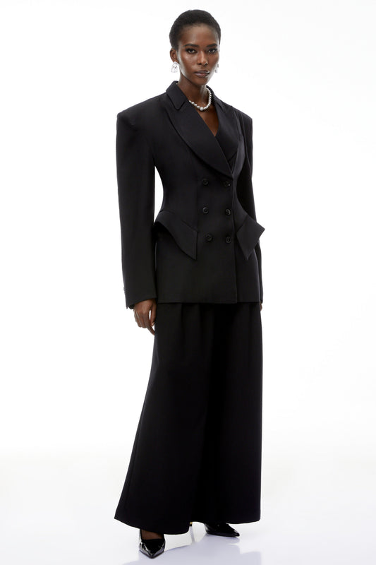 Faith Black Double-Breasted Blazer & Trouser Set