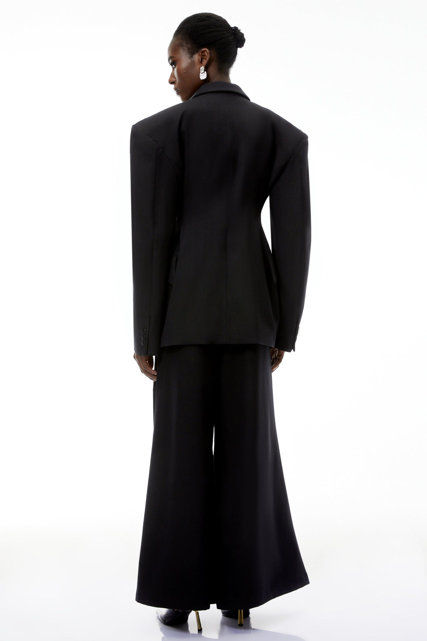 Faith Siyah Kruvaze Blazer ve Pantolon Takım