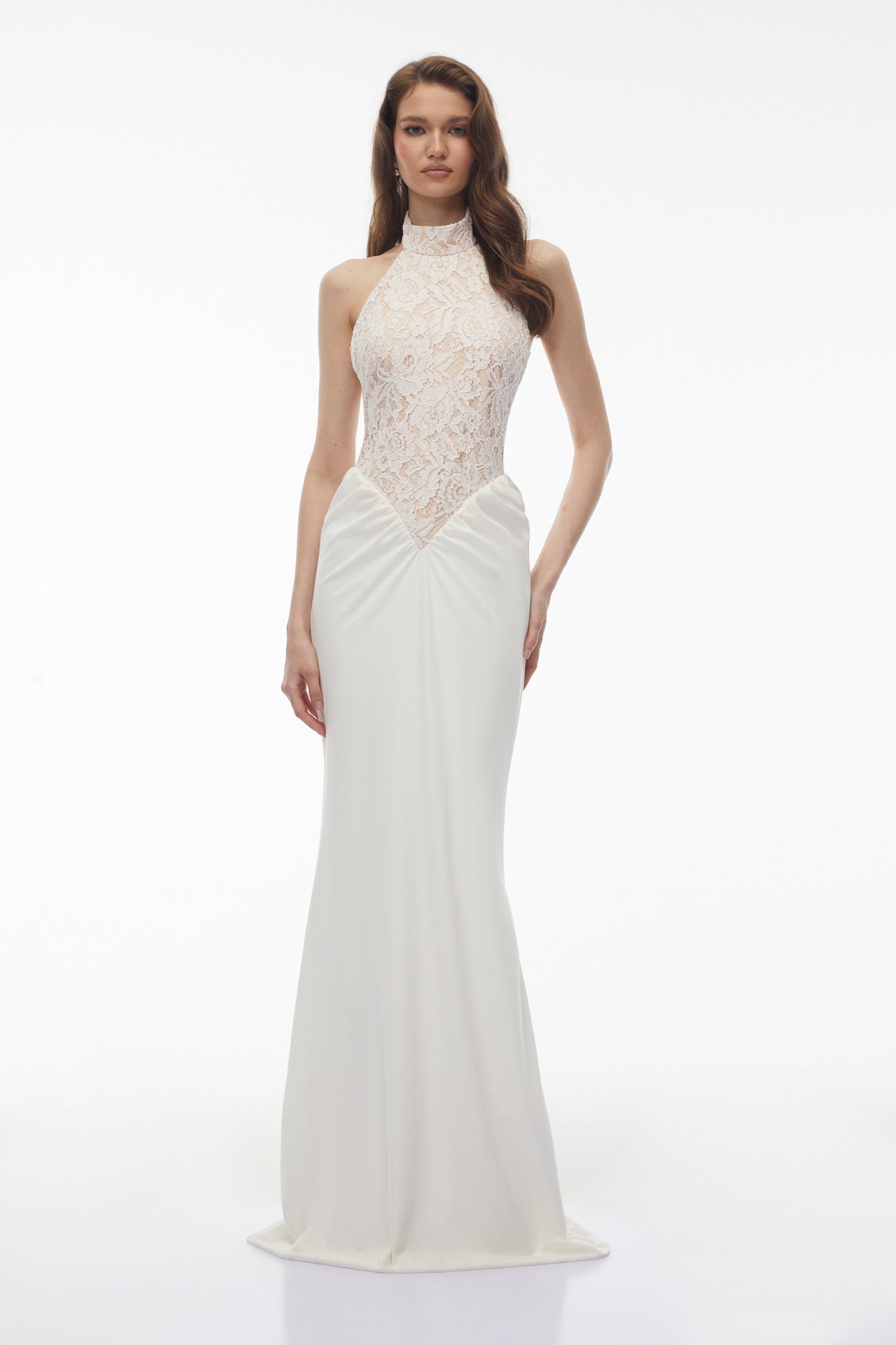 Filomena White Floral Lace Maxi Dress