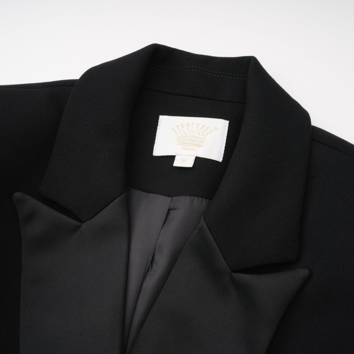 Fleur Black Blazer Mini Dress with Satin Panels