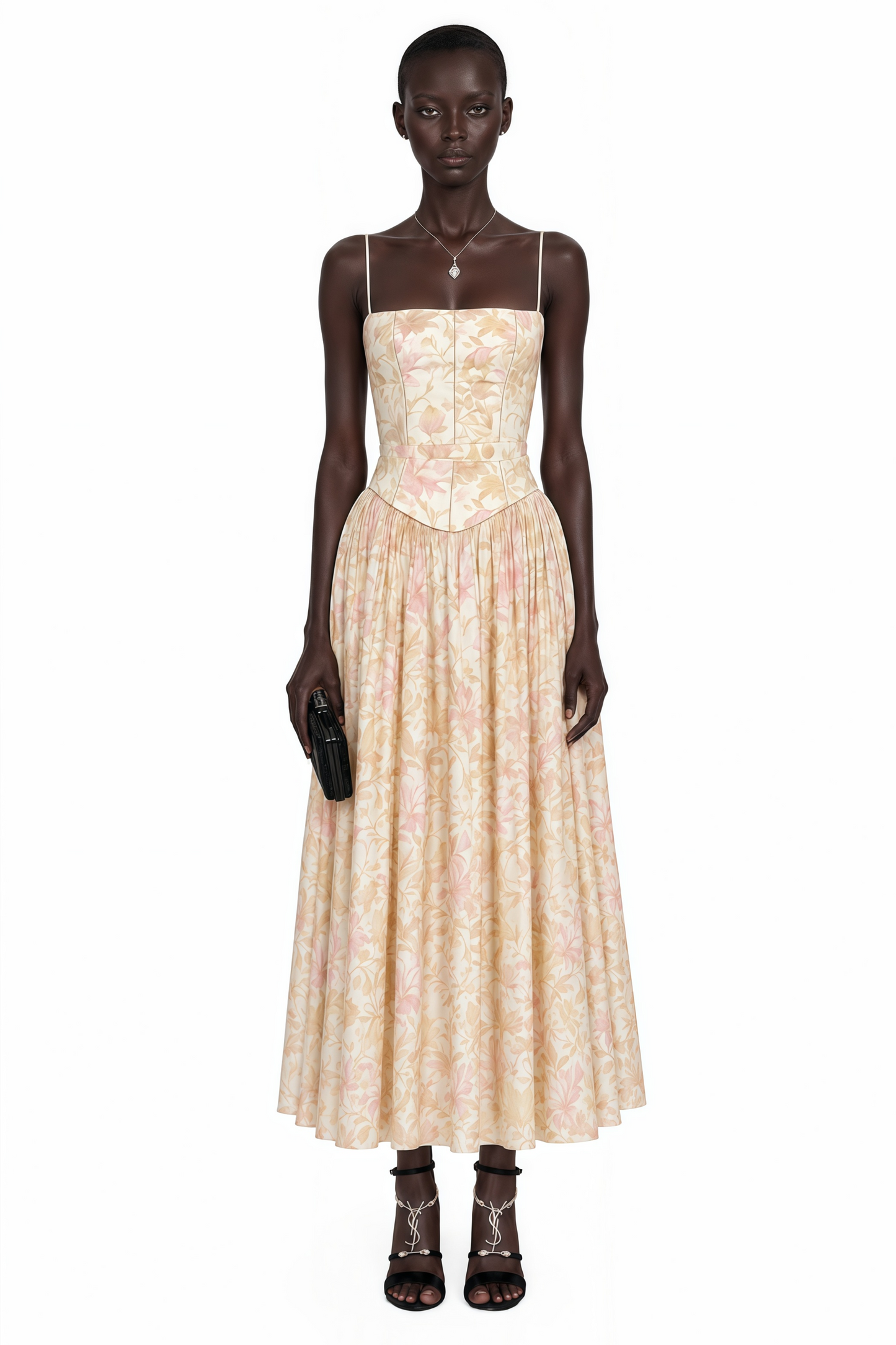 Fleur Yellow Floral Print Maxi Dress