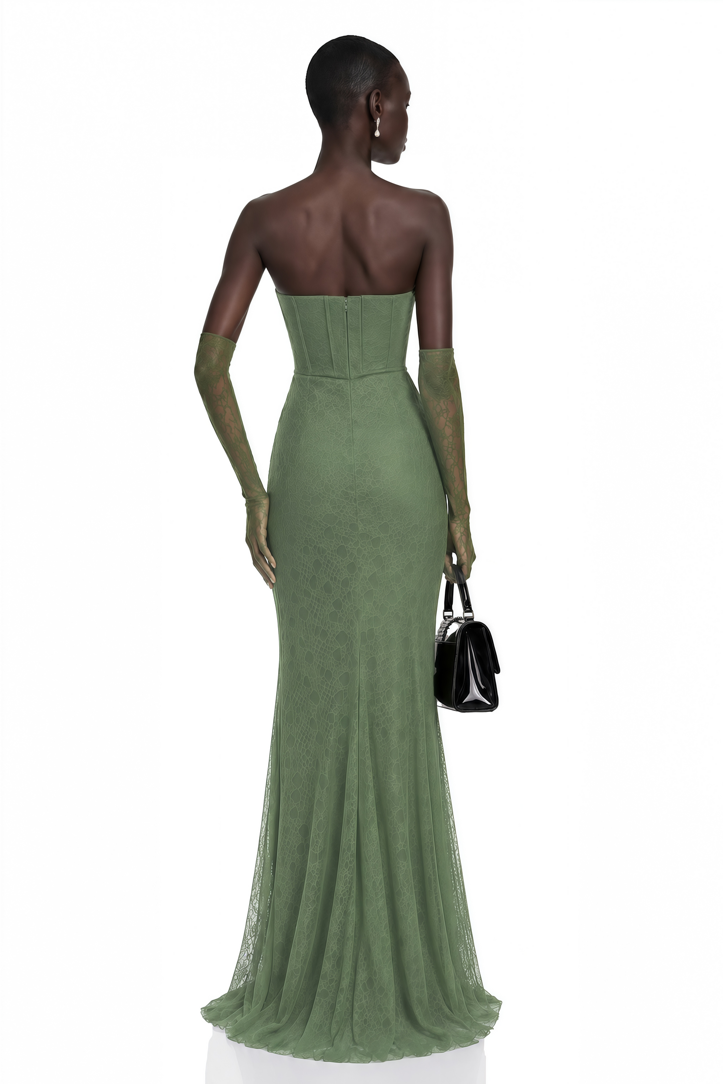 Franziska Green Embellished Corset Maxi Dress (Without Gloves)