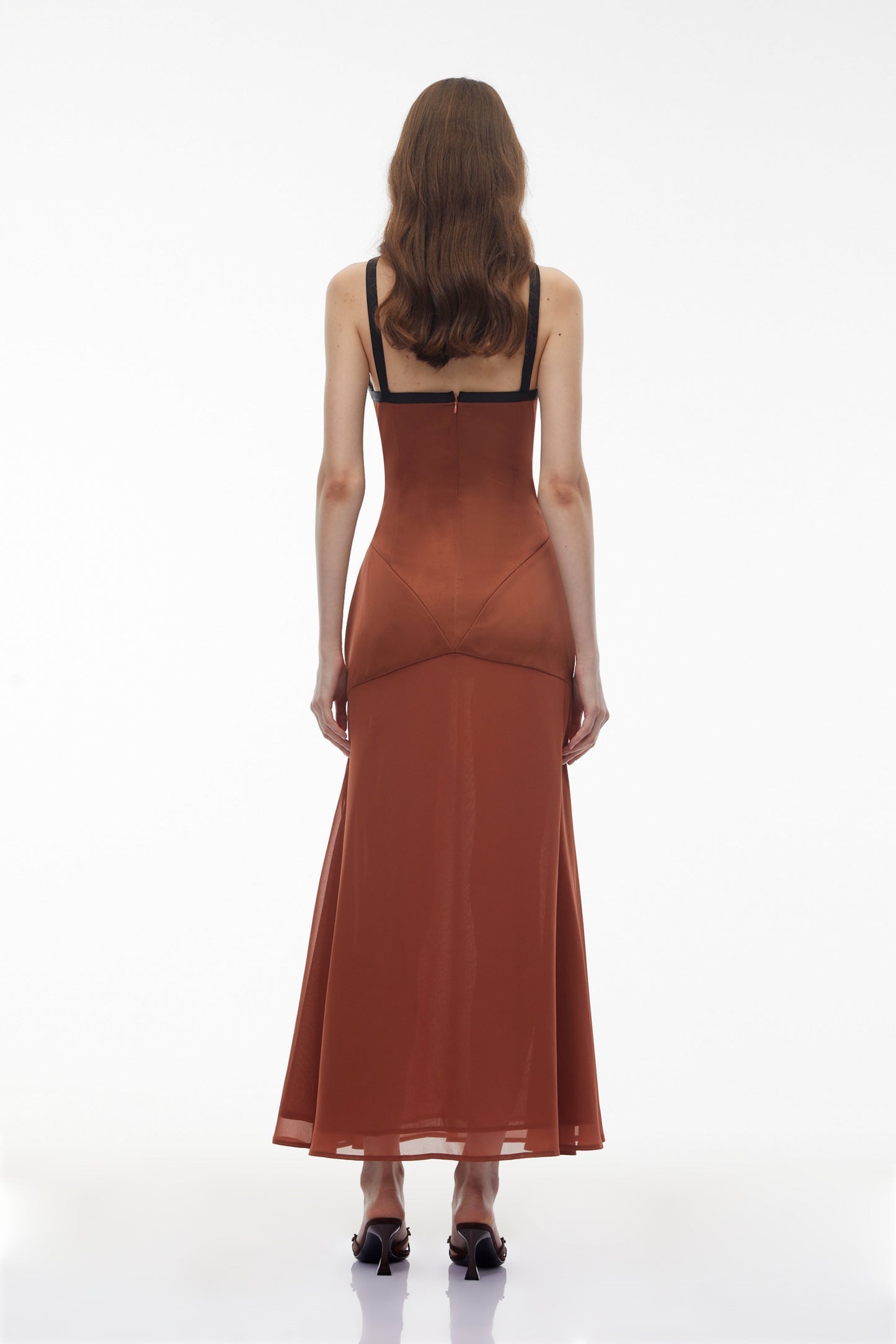 Ginevra Brown Halterneck Maxi Dress with Bow