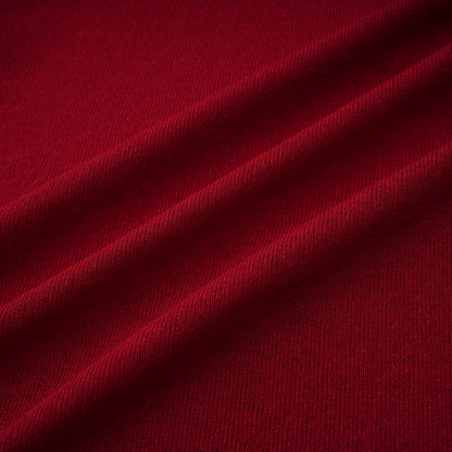 Giovanna Red V-Neck Ruched Midi Dress with Half Sleeves