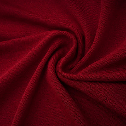Giovanna Red V-Neck Ruched Midi Dress with Half Sleeves