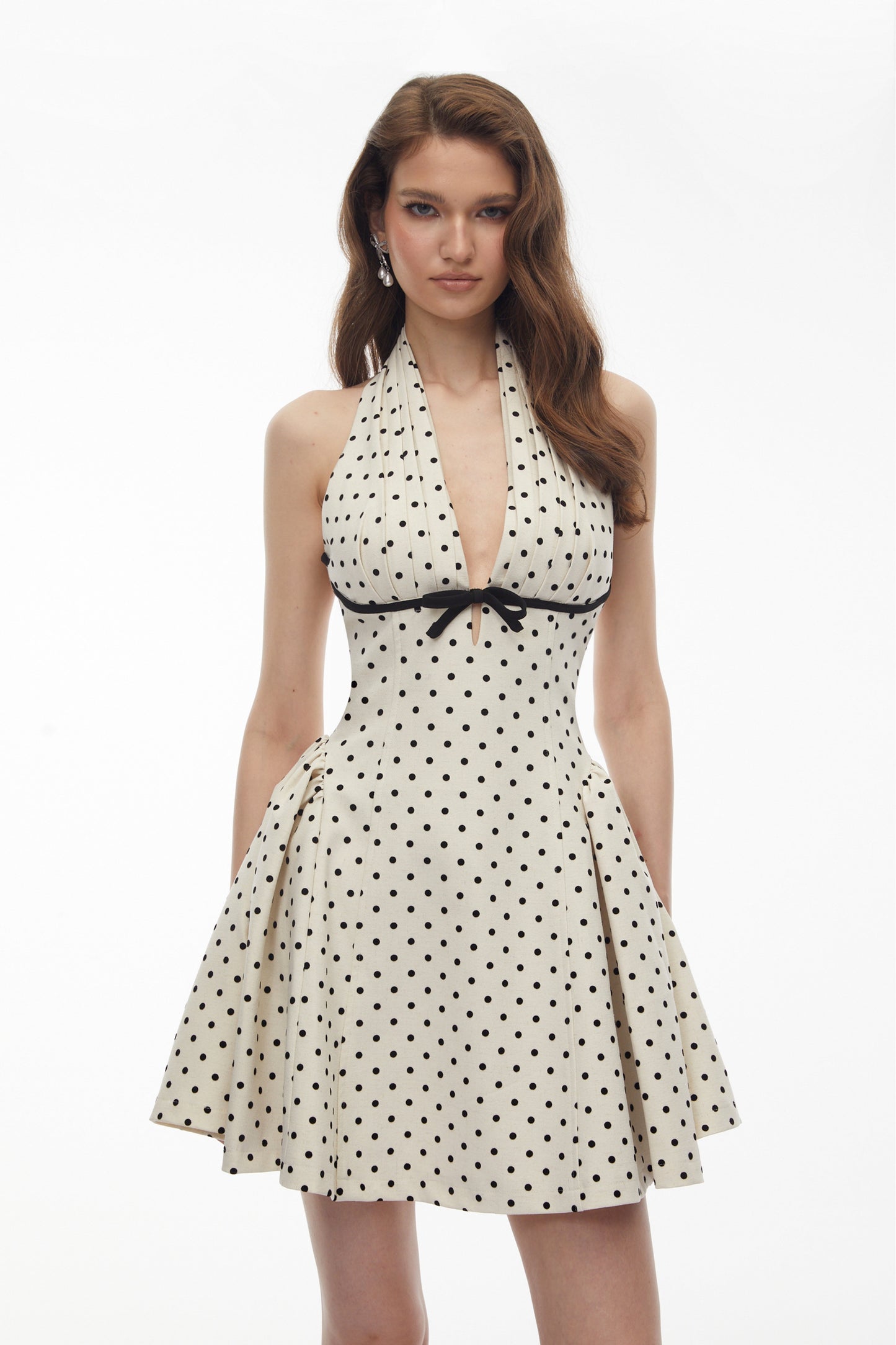 Gitane White Polka Dot Mini Dress