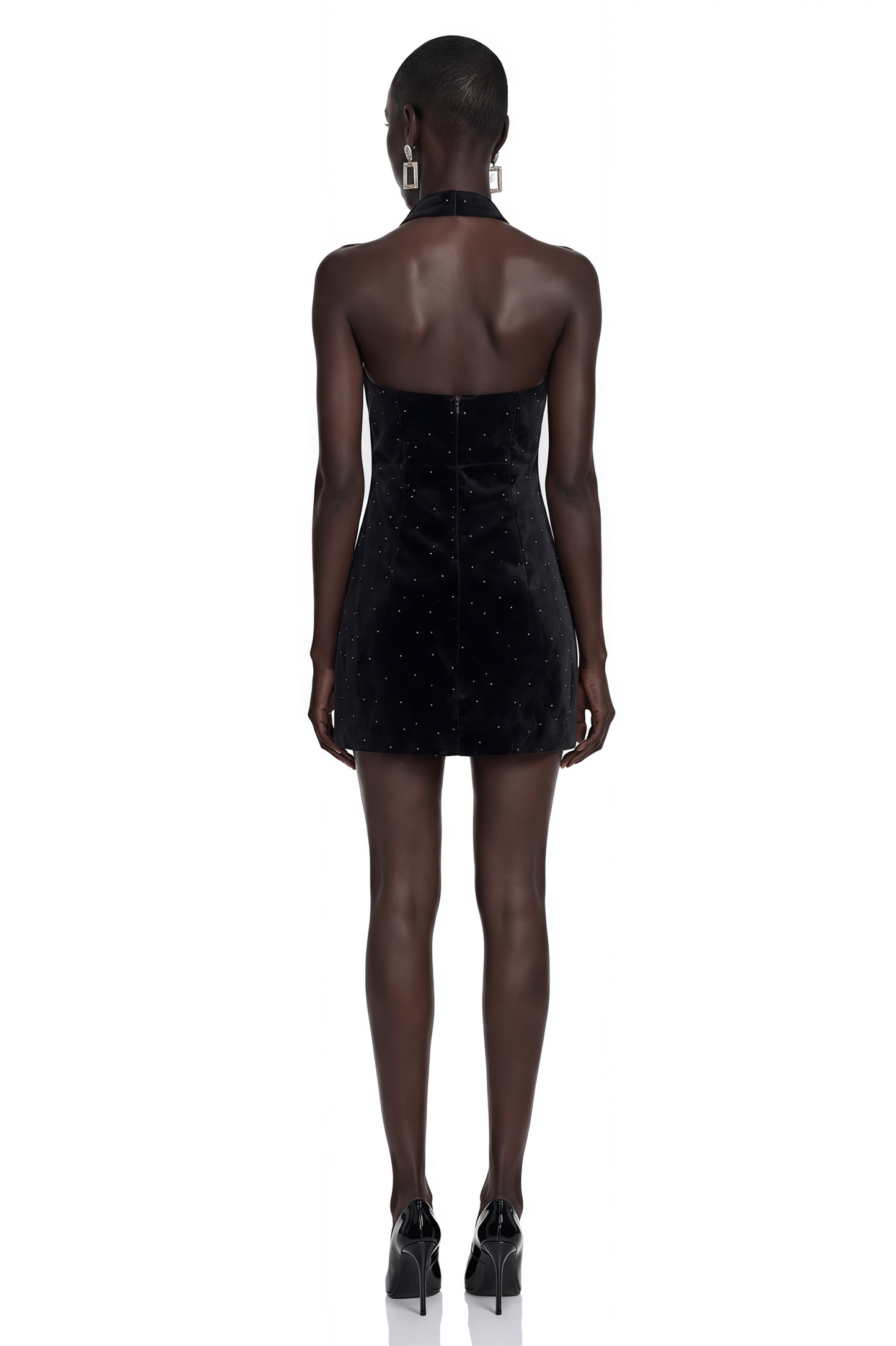 Grace Black Halterneck Mini Dress with Bow Detail