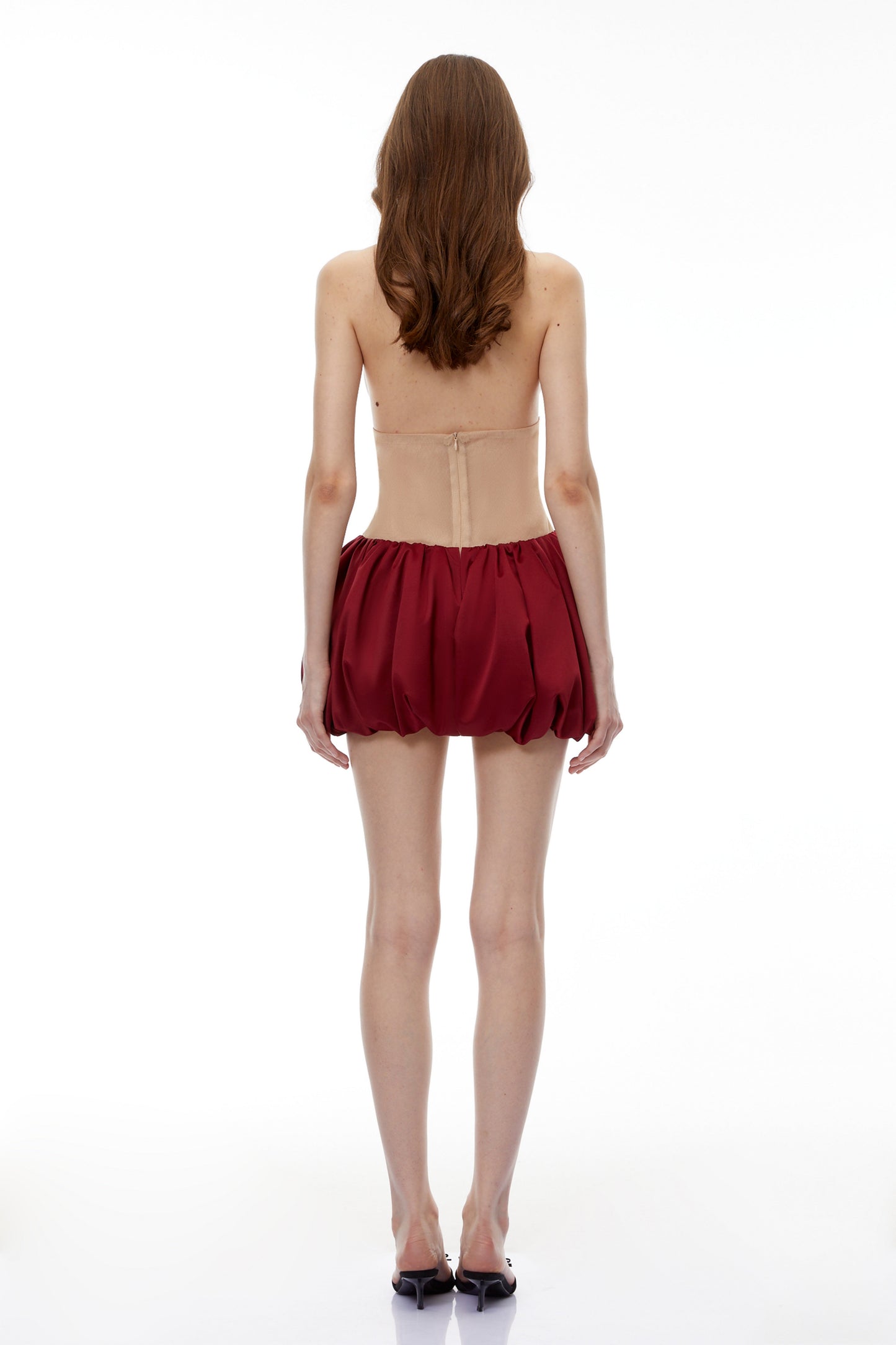 Griselda Red Halterneck Embellished Bubble Mini Dress