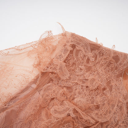 Hadley Caramel Twisted Floral Lace Midi Dress