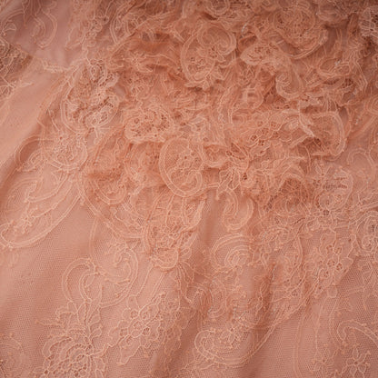 Hadley Caramel Twisted Floral Lace Midi Dress