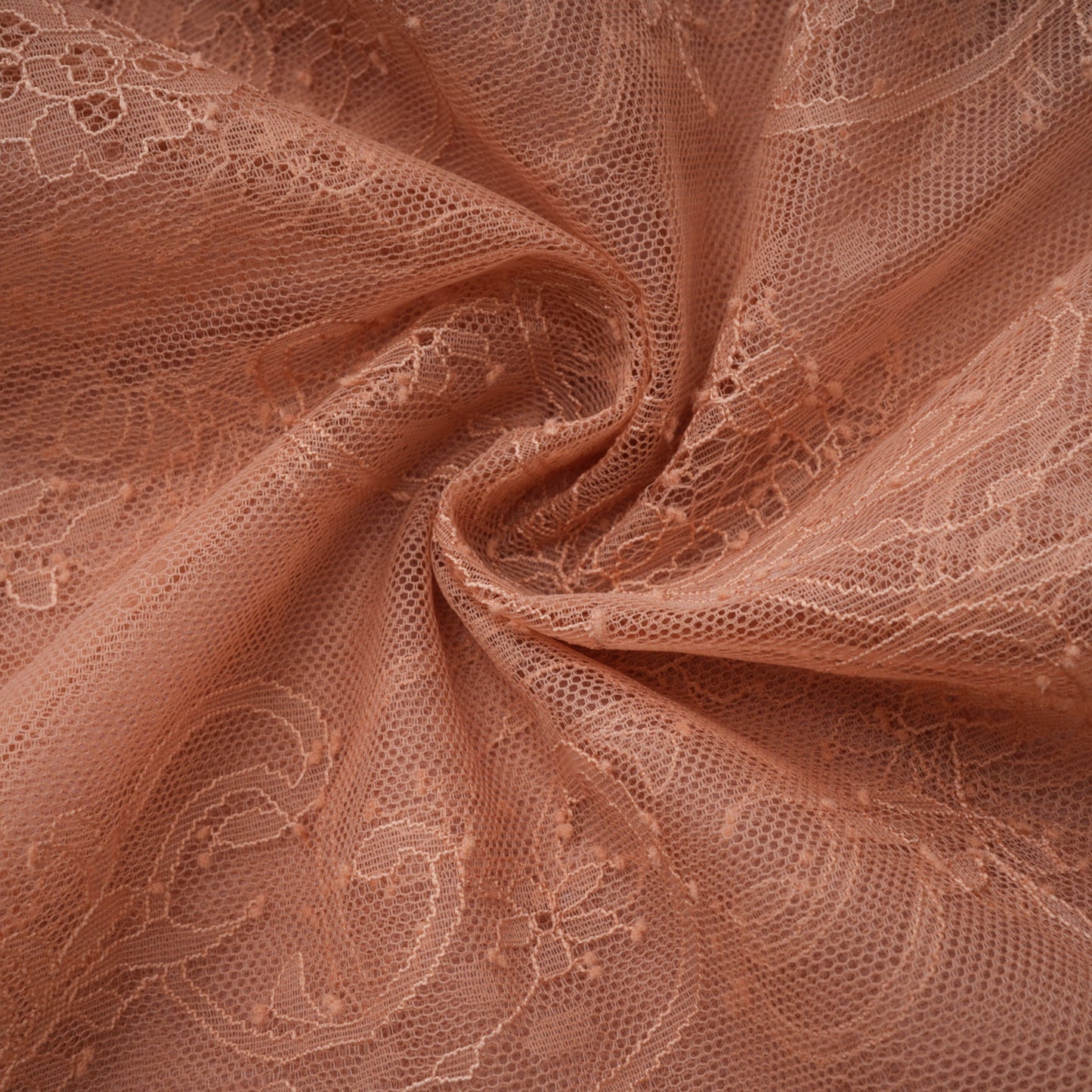 Hadley Caramel Twisted Floral Lace Midi Dress