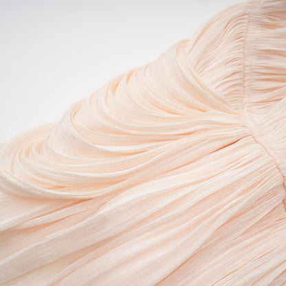 Halvard Neutrals Pleated Ruffled Mini Dress
