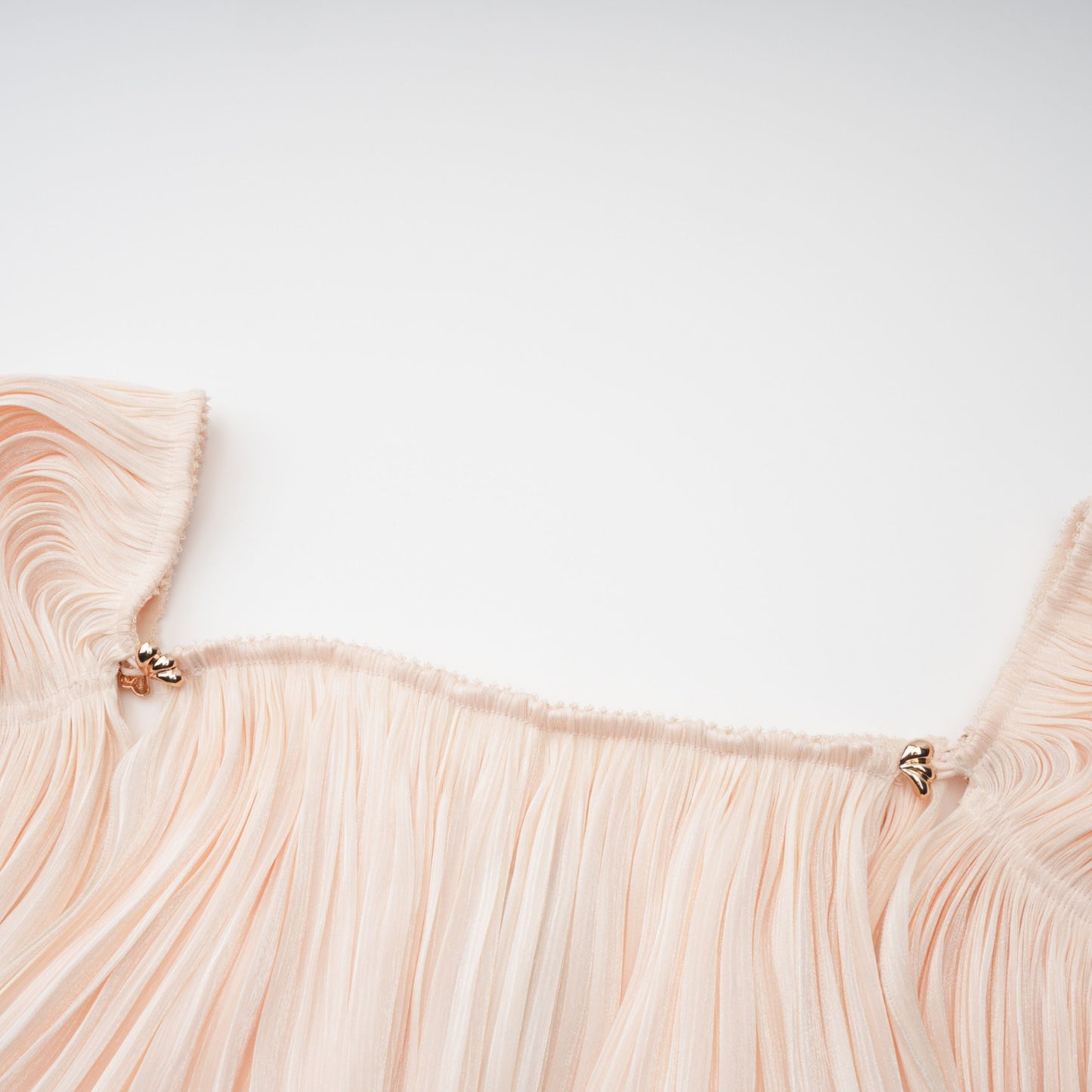 Halvard Neutrals Pleated Ruffled Mini Dress