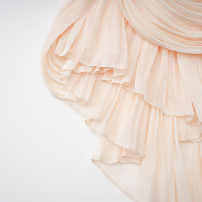 Halvard Neutrals Pleated Ruffled Mini Dress