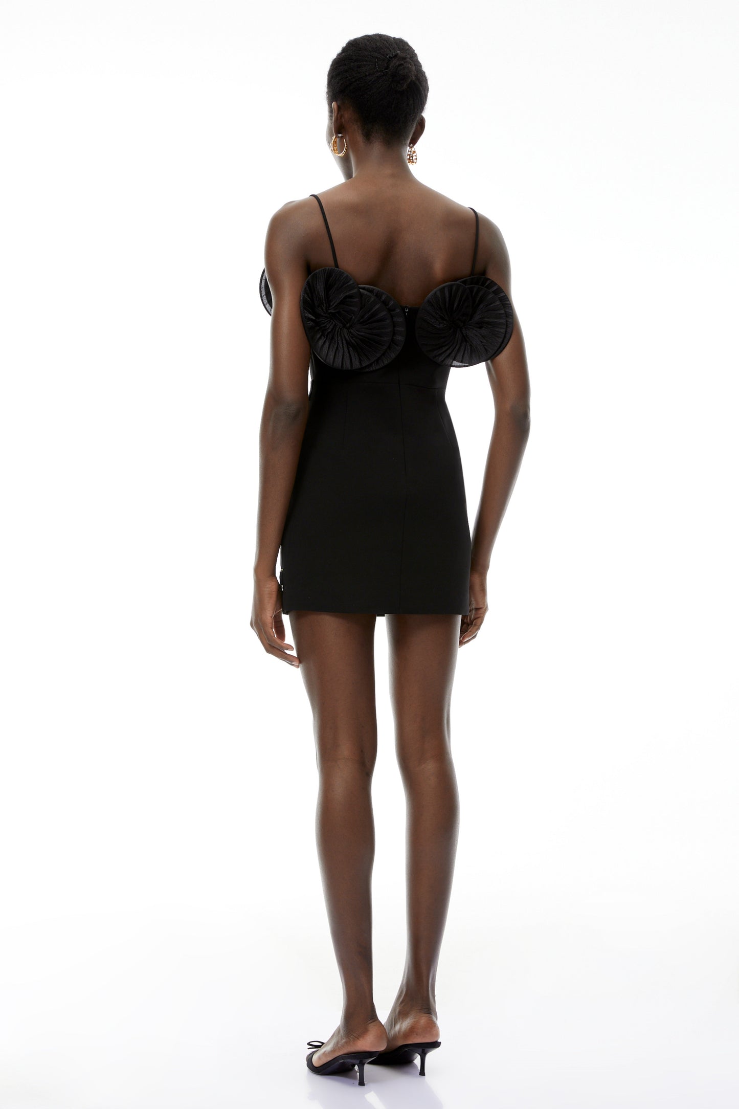 Hayley Black 3D Petal Mini Dress