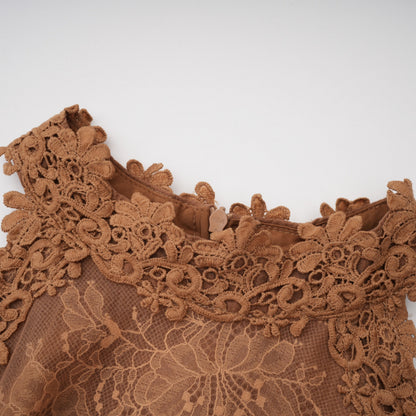Holly Chocolate Brown Halterneck Mesh Mini Dress