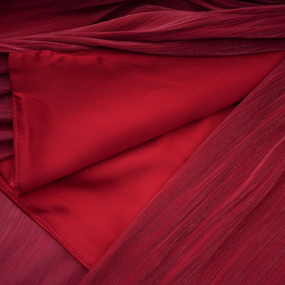 Hazel Burgundy Asymmetrical Draped Maxi Dress