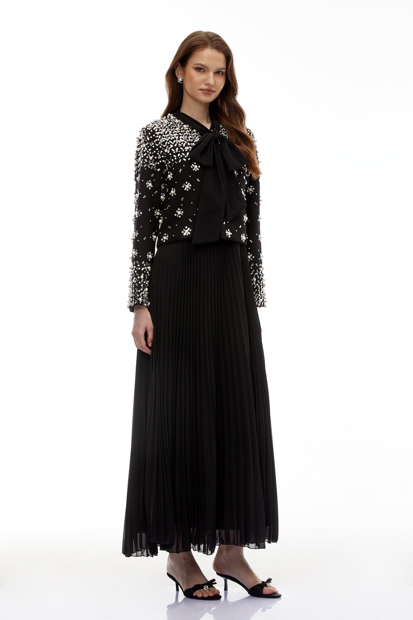 Imogen Black Embellished Jacket & Dress Set