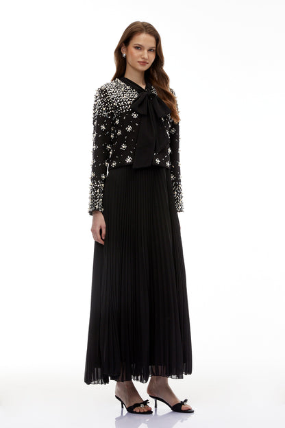Imogen Black Embellished Jacket & Dress Set