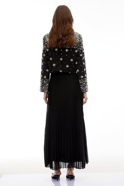 Imogen Black Embellished Jacket & Dress Set