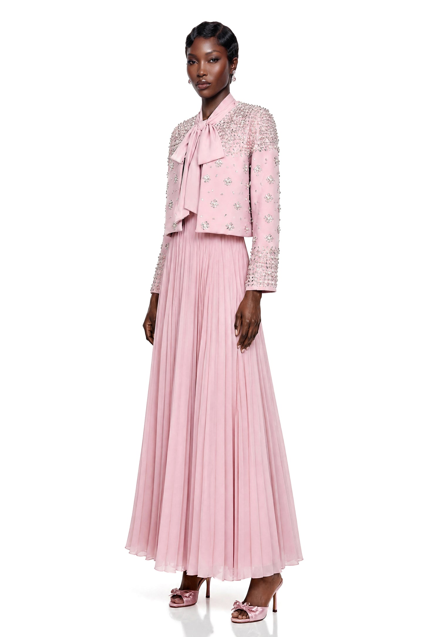 Imogen Pink Embellished Jacket & Dress Set