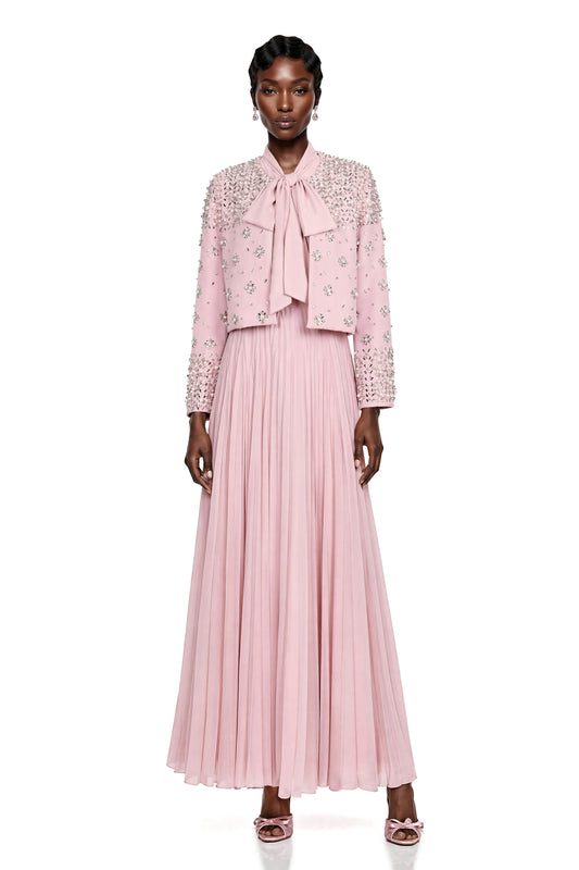 Imogen Pink Embellished Jacket & Dress Set
