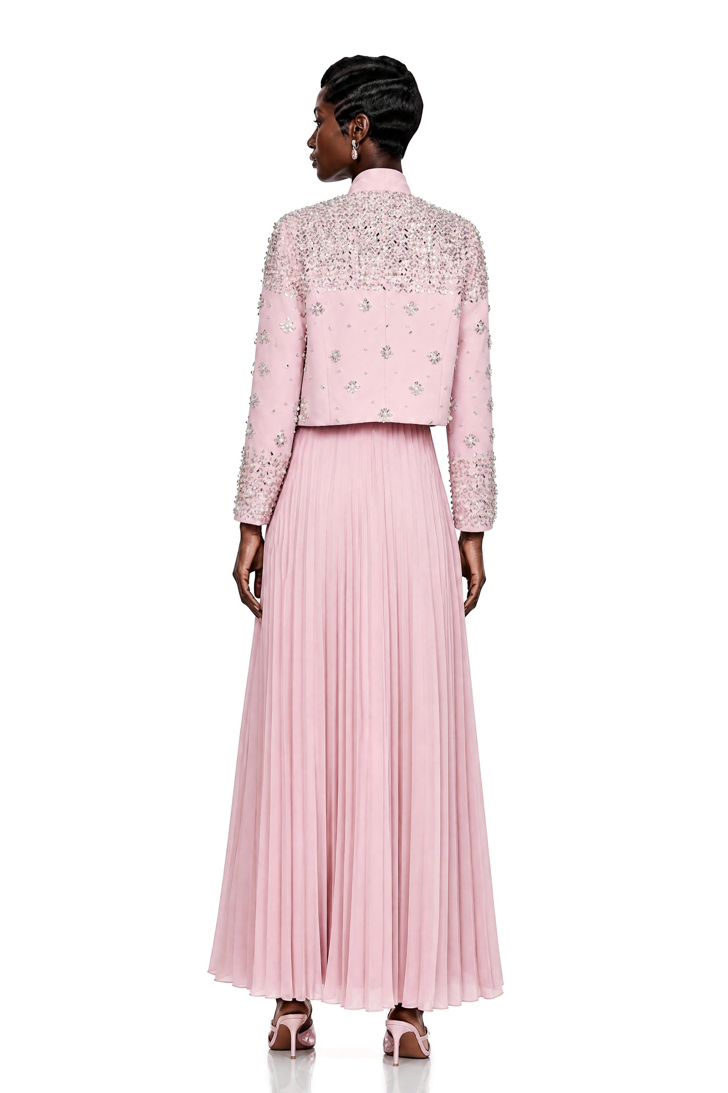 Imogen Pink Embellished Jacket & Dress Set