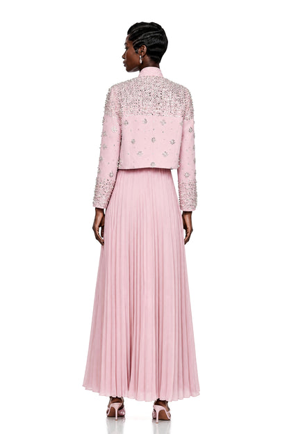 Imogen Pink Embellished Jacket & Dress Set