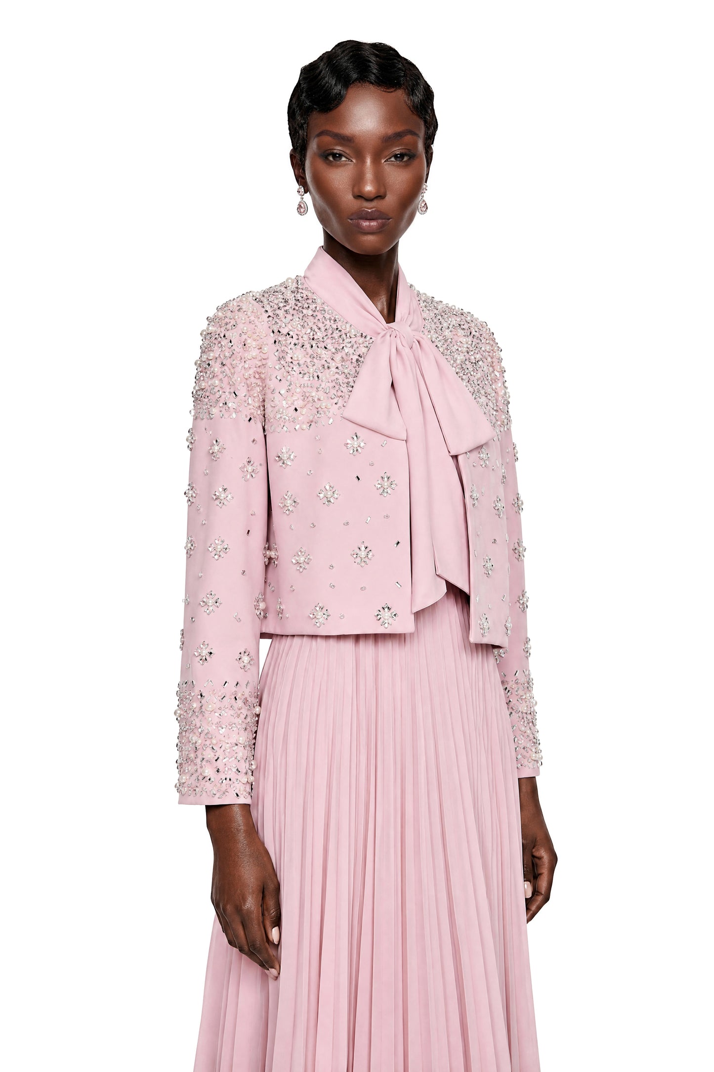 Imogen Pink Embellished Jacket & Dress Set