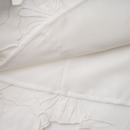 Inga Cream White Strapless Floral Embroidered Mini Dress