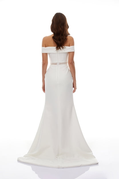 Ingrid White Off Shoulder Mermaid Maxi Dress
