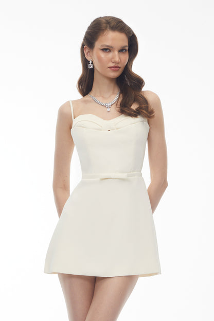 Isabelle Cream White Color Block Mini Dress
