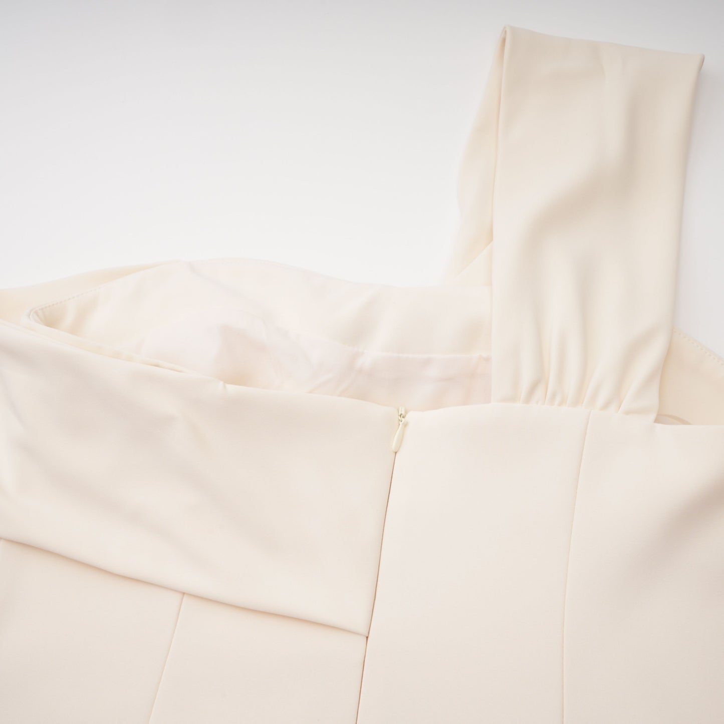 Ismérie Neutrals Off-Shoulder Twisted Mini Dress