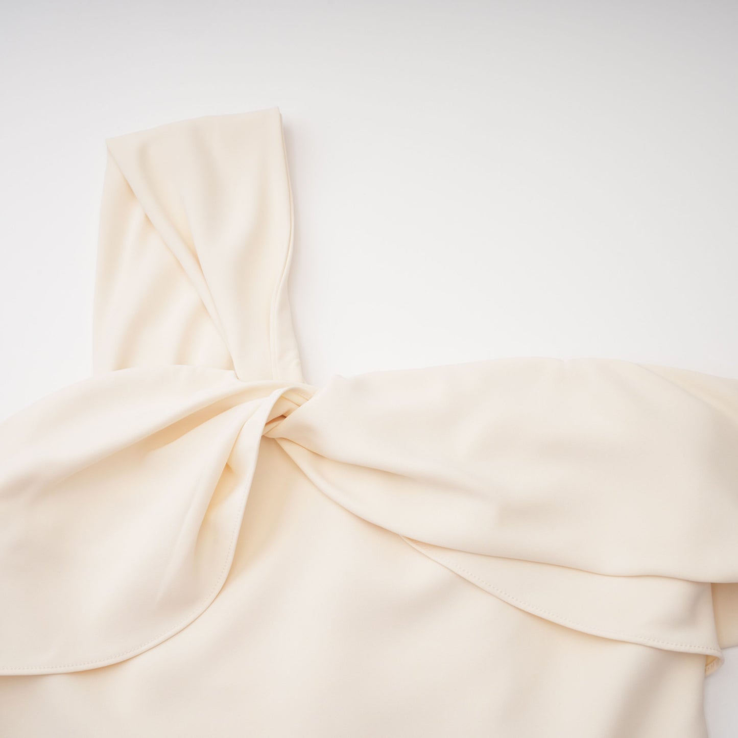 Ismérie Neutrals Off-Shoulder Twisted Mini Dress