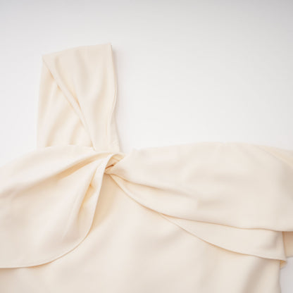 Ismérie Neutrals Off-Shoulder Twisted Mini Dress