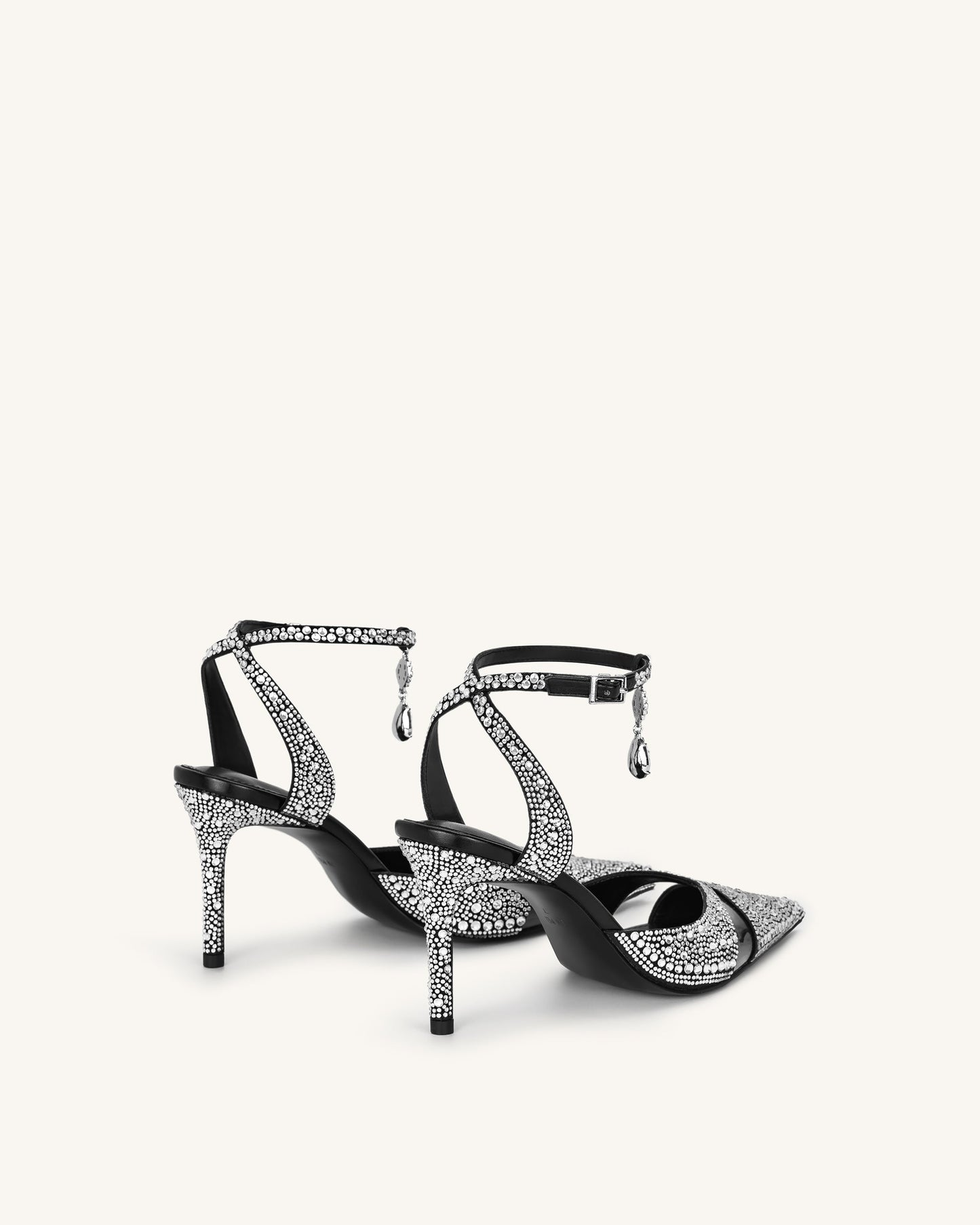 Haidi Suni Kristal Taşlı Topuklu Ayakkabı (Pumps) - Siyah