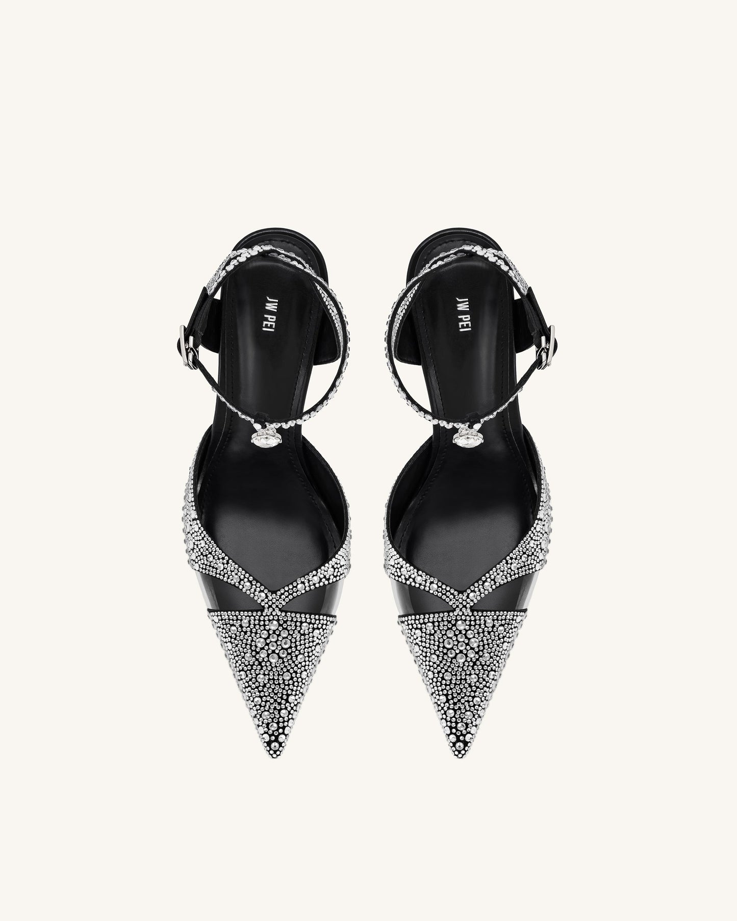 Haidi Suni Kristal Taşlı Topuklu Ayakkabı (Pumps) - Siyah
