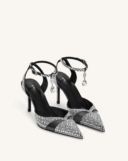 Haidi Suni Kristal Taşlı Topuklu Ayakkabı (Pumps) - Siyah