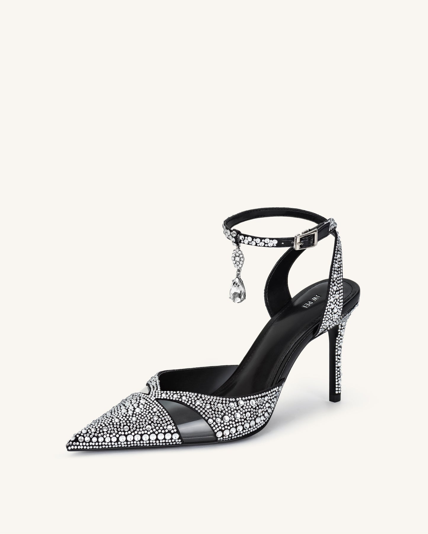 Haidi Suni Kristal Taşlı Topuklu Ayakkabı (Pumps) - Siyah