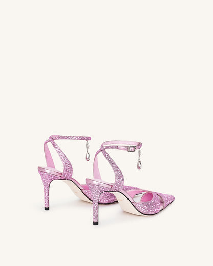 Haidi Suni Kristal Taşlı Topuklu Ayakkabı (Pumps) - Pembe