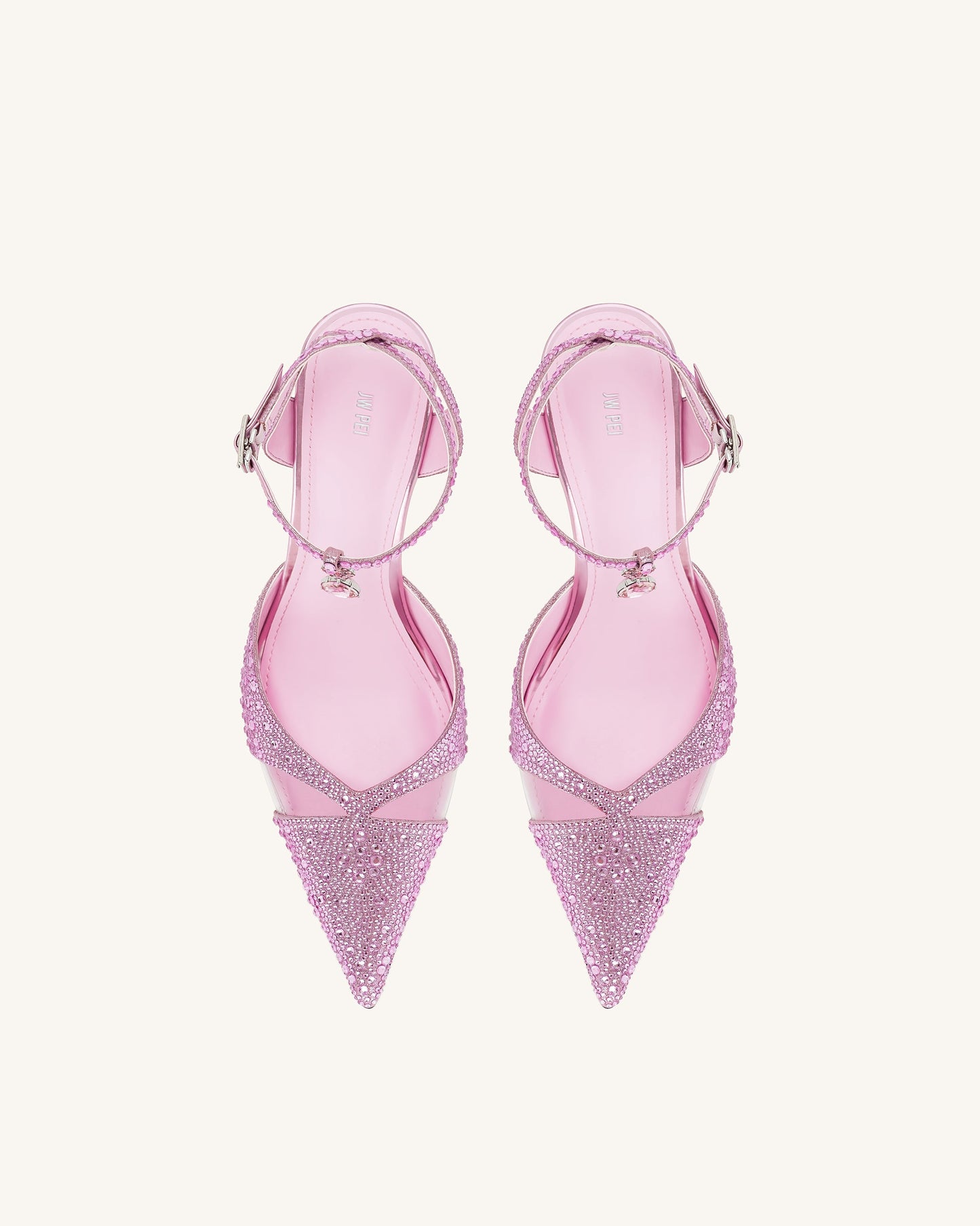 Haidi Suni Kristal Taşlı Topuklu Ayakkabı (Pumps) - Pembe