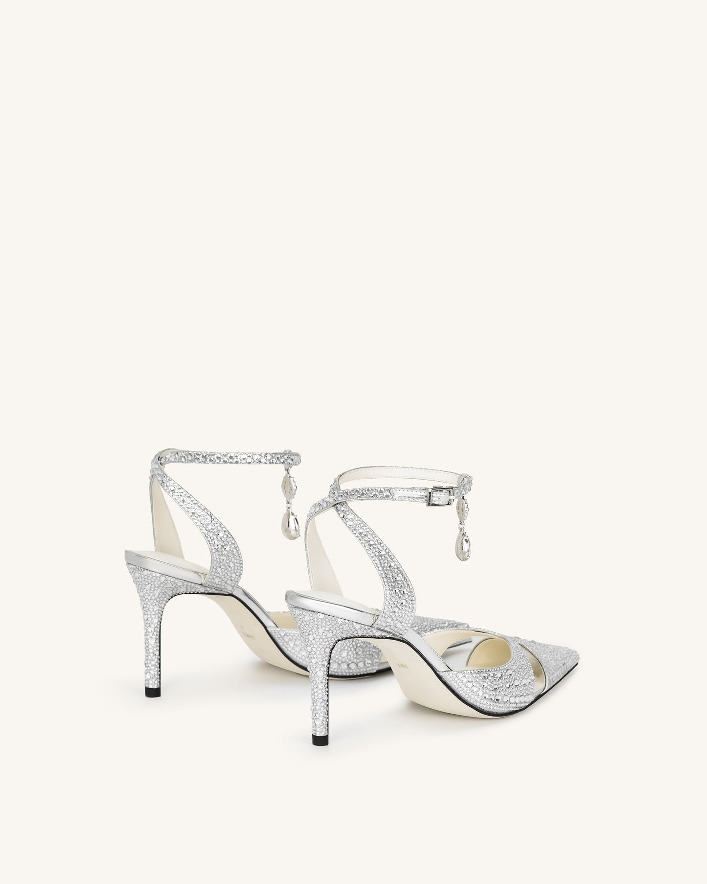 Haidi Suni Kristal Taşlı Topuklu Ayakkabı (Pumps) - Gümüş