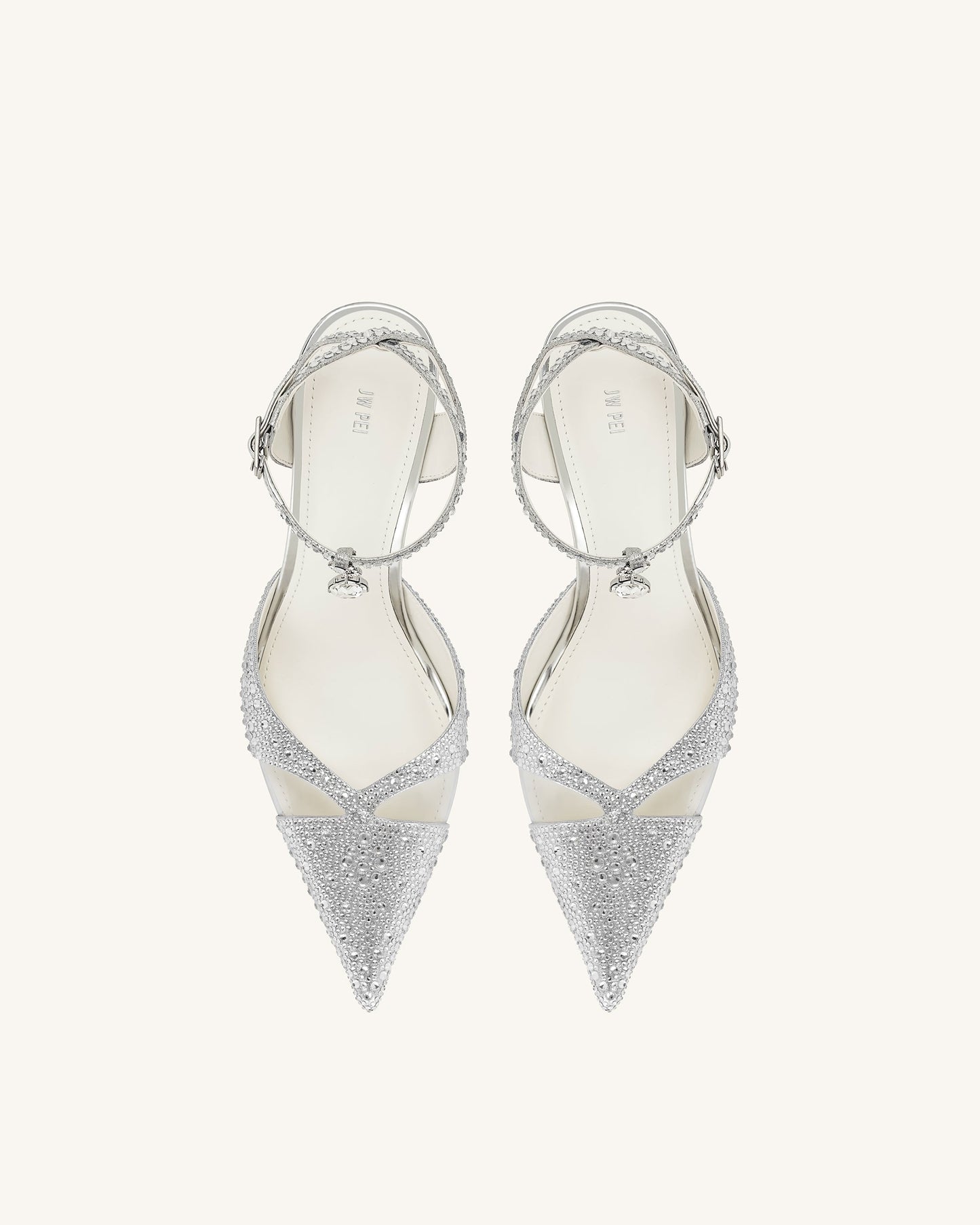 Haidi Suni Kristal Taşlı Topuklu Ayakkabı (Pumps) - Gümüş