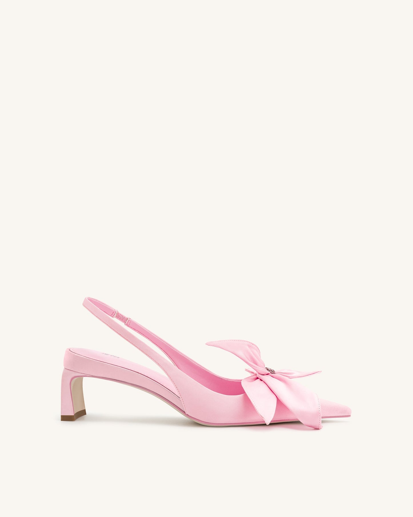 Queena Çiçek Desenli Aplikeli Arkası Açık (Slingback) Topuklu Ayakkabı (Pumps) - Pembe