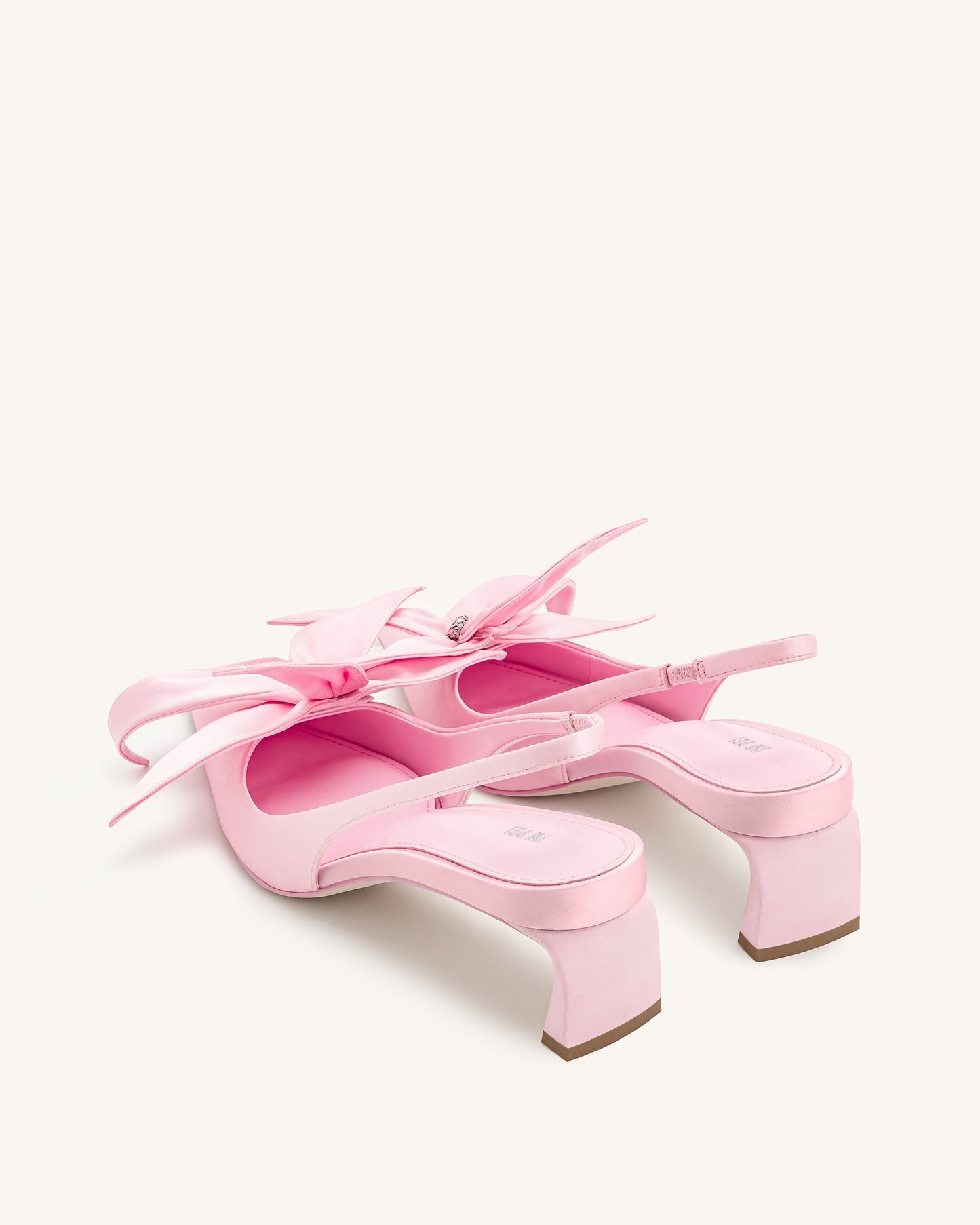 Queena Çiçek Desenli Aplikeli Arkası Açık (Slingback) Topuklu Ayakkabı (Pumps) - Pembe
