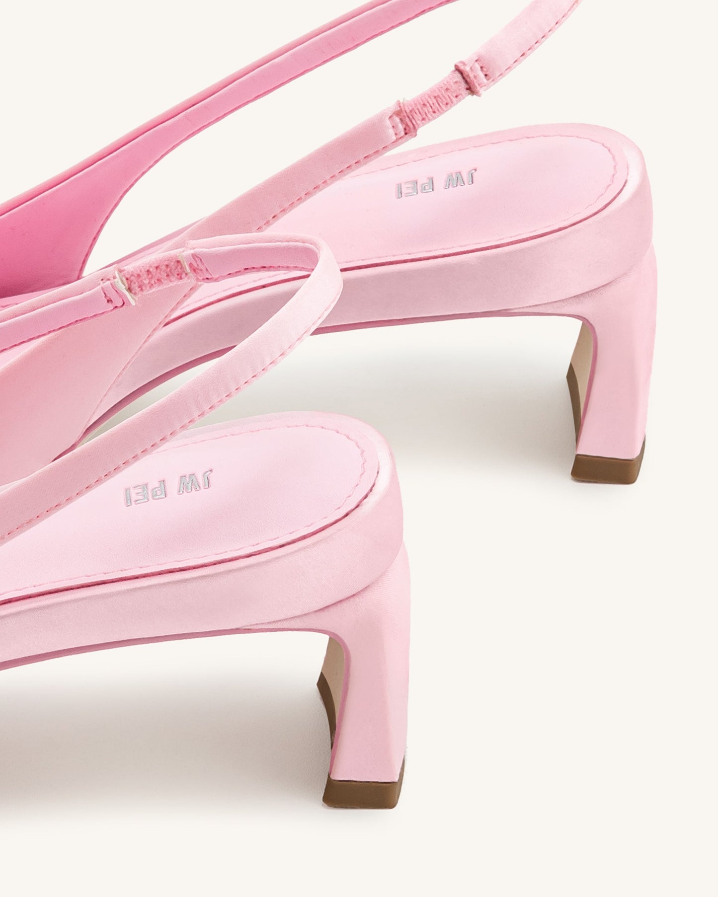 Queena Çiçek Desenli Aplikeli Arkası Açık (Slingback) Topuklu Ayakkabı (Pumps) - Pembe