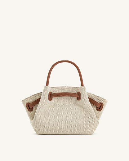 Hana Mini Tote Çanta - Kahverengi Kanvas