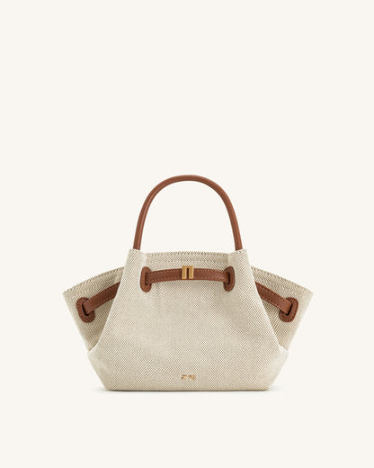 Hana Mini Tote Çanta - Kahverengi Kanvas