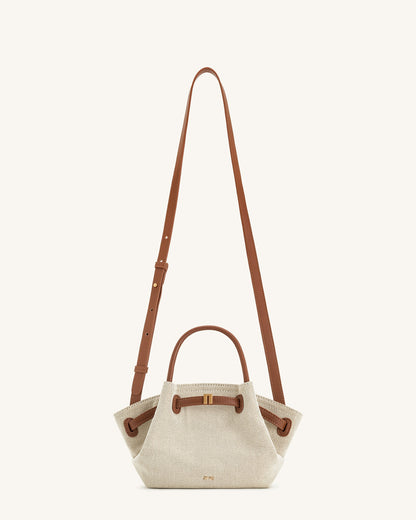 Hana Mini Tote Çanta - Kahverengi Kanvas