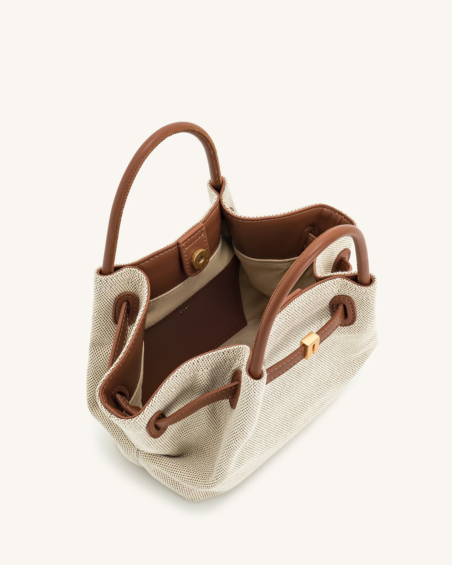 Hana Mini Tote Çanta - Kahverengi Kanvas